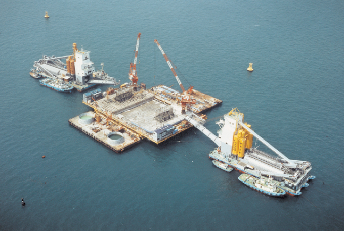 North-South Bisan Seto Bridge Substructure Work