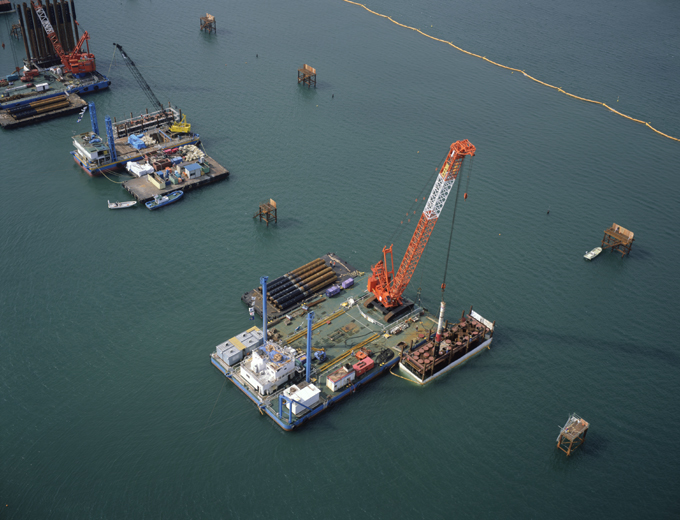 Yoshinogawa East Ring Large Bridge Substructure Section 5 Split Construction Work