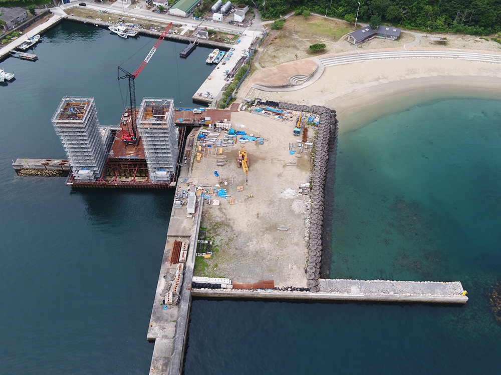 Civil engineering works part 2 for the harbor gate at the Home Port area of Nushima Fishing Port