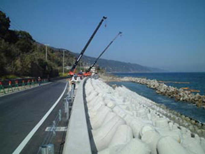 洲本南淡線道路改良工事