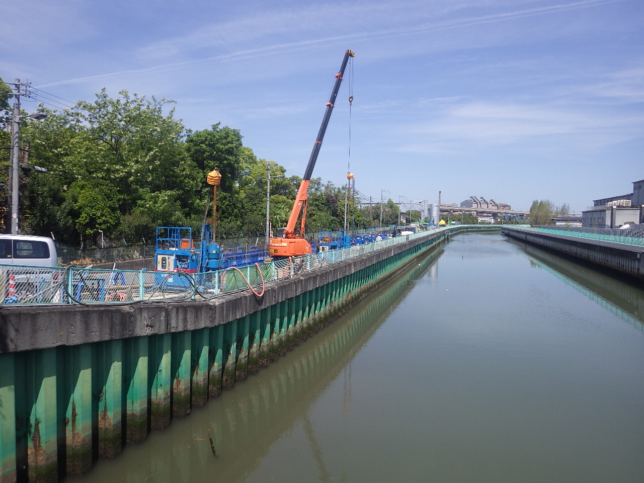 一級河川　西島川防潮堤補強工事Ｈ29（両島橋上下流右岸）